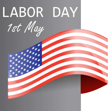 Happy labor day usa wavy flag illのイラスト素材