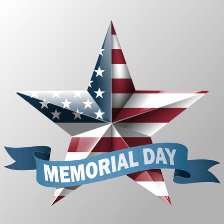 Mem Day with star in usa flag colorsのイラスト素材