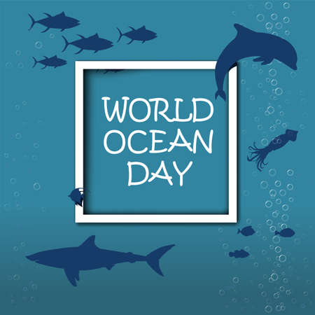 World Oceans Day June 8のイラスト素材