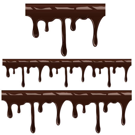 Melted choco syrup on white backのイラスト素材