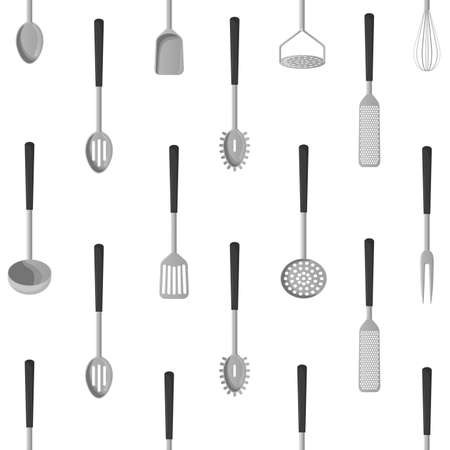 illustration of kitchen tools, ware, accessories, appliances equipment utensilsのイラスト素材