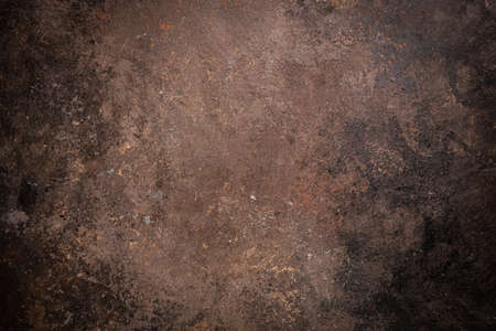 Brown stone or concrete wall background, top view texture