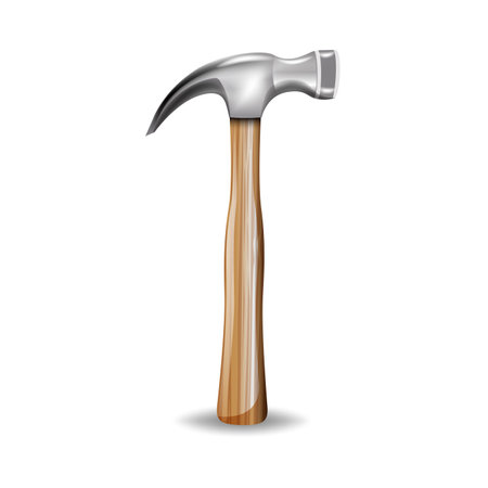 Realistic hammer vector illustration on white background.のイラスト素材