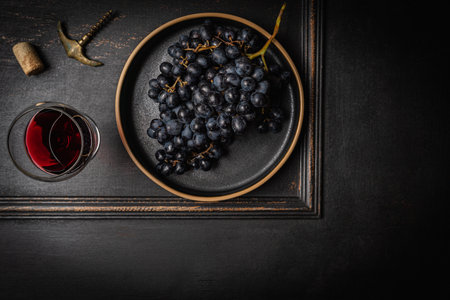Wineglasses with grapes
