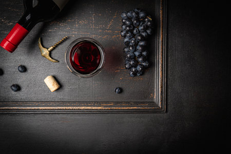 Wineglasses with grapesの写真素材