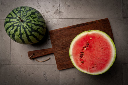 Fresh organic watermelonの写真素材