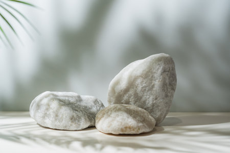 White stone podiumの写真素材