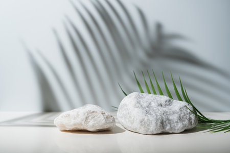 White stone podiumの写真素材