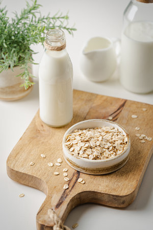 Vegan oat milk.の写真素材
