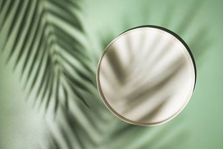 Top view of white podiumの写真素材