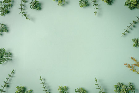 eucalyptus branches on green