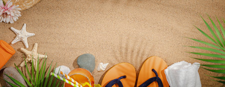 Womans beach accessoriesの写真素材