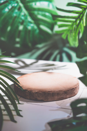 Cosmetics product advertising stand.の写真素材