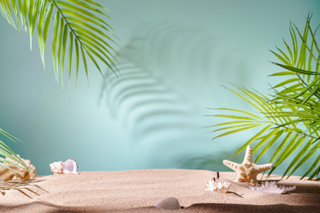 Symbolic tropical beach backgroundの写真素材