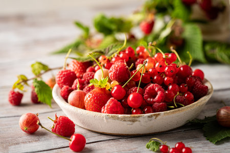 Various fresh berriesの写真素材