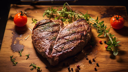 Steak in shape of heartの素材