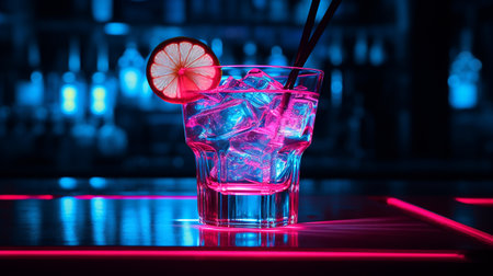Colorful cocktails in a glassの素材