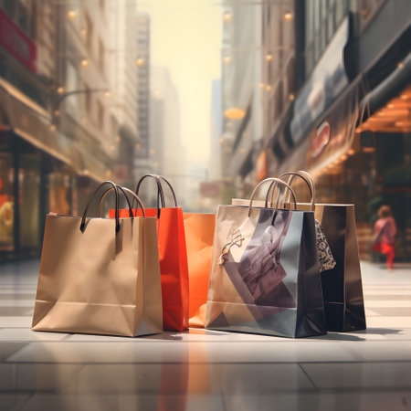 Shopping bags in shopping mallの素材