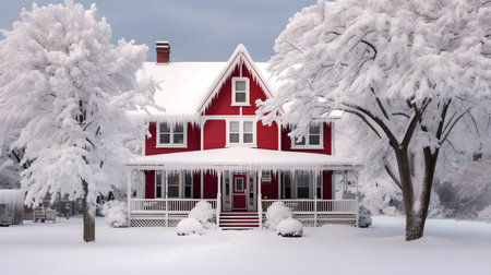 House in deep snowの素材