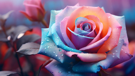 Rose rainbow flowerの素材