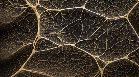 macro shot detail of autumn leaf texture, veins on the leaf surfaceの素材