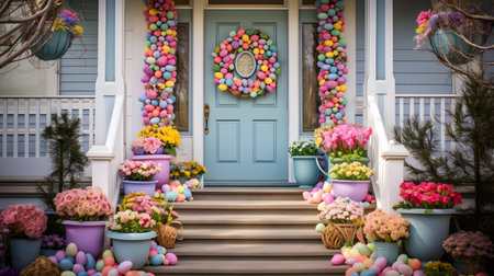 Colorful Easter home decoration.の素材