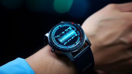 Smart watch on the wristの素材