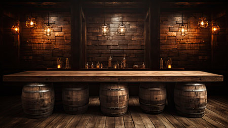 Table background with free space for your wineの素材