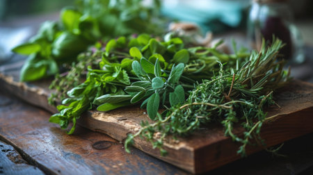 Bunches of different garden freshの素材