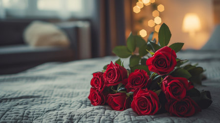 Romantic Roses on Bedの素材