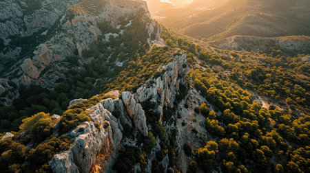 Sunset Glow on Rugged Cliffsの素材