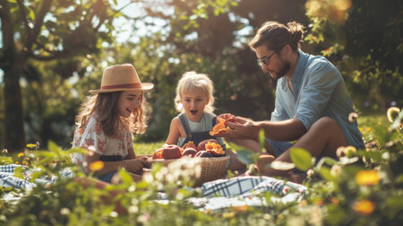 Group of happy friends and family eating and cooking at a garden barbecue - Concept of happiness with young people at home enjoying food togetherの素材