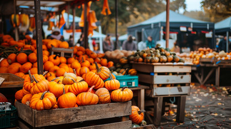 Pumpkins market in the autumn.の素材
