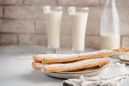 Fartons, typical sponge pastries of Valencia, Spain, made to be dipped in horchata or hot beverages...