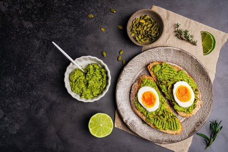 Toast with avocadoの写真素材
