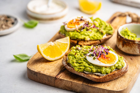 Toast with avocadoの写真素材