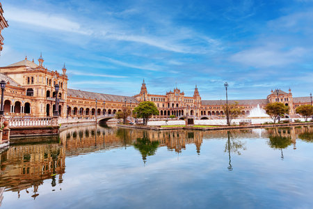 The stunning Plaza de Espana, Sevilleの写真素材
