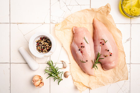 Raw chicken fillet or breastsの写真素材
