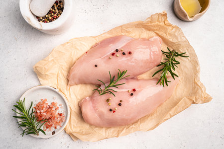 Raw chicken fillet or breastsの写真素材