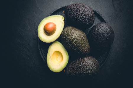 Fresh, raw avocadoの写真素材