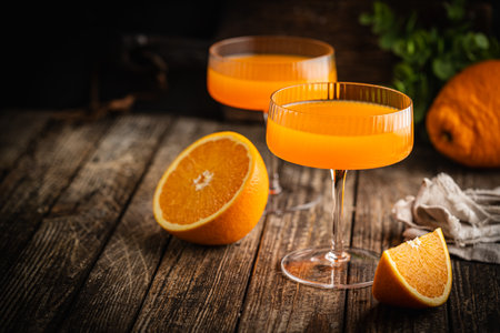 Fresh organic orange drink or cocktailの写真素材