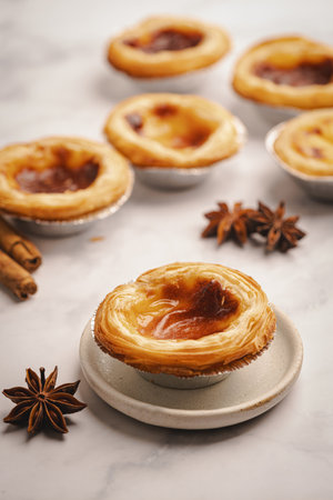 Portuguese custard tarts or Pastel de Nata