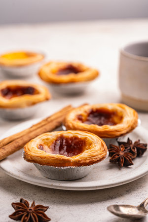 Portuguese custard tarts or Pastel de Nataの写真素材