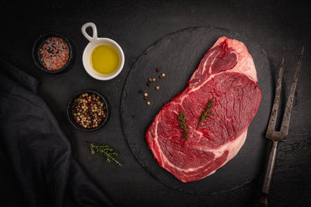 Raw beef steakの写真素材
