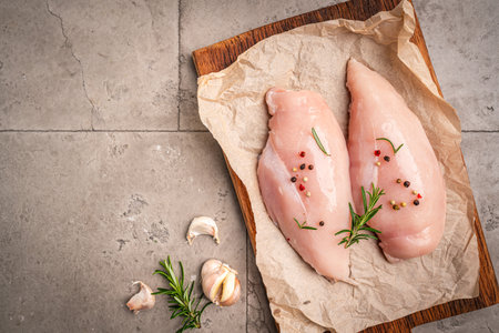 Raw chicken fillet or breastsの写真素材