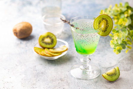 Cold cocktail kiwi drinkの写真素材