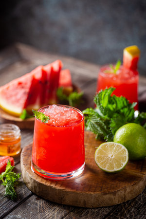 summer watermelon drinkの写真素材