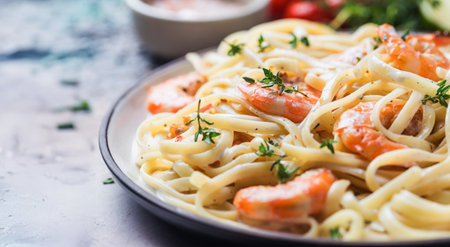 Italian pasta fettuccineの写真素材