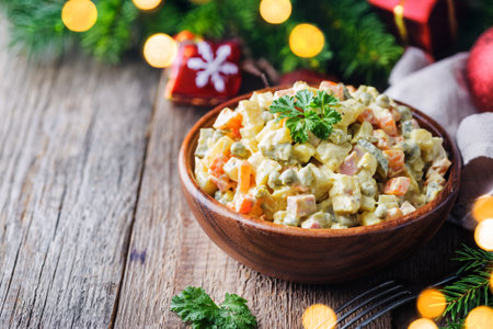 Traditional Russian saladの写真素材