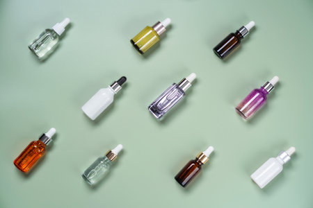 Bottles with serum or oil